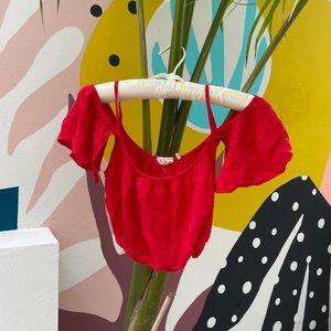 Red crop top